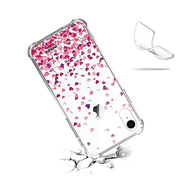 Acheter Evetane Coque iPhone Xr anti-choc souple angles renforcés transparente Motif Confettis De Coeur