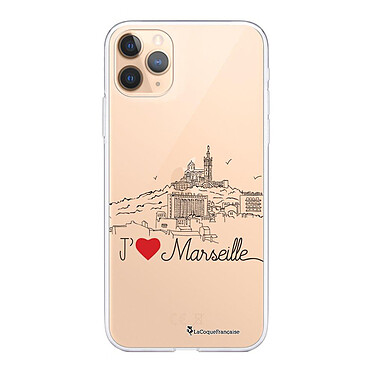 LaCoqueFrançaise Coque iPhone 11 Pro silicone transparente Motif J'aime Marseille ultra resistant