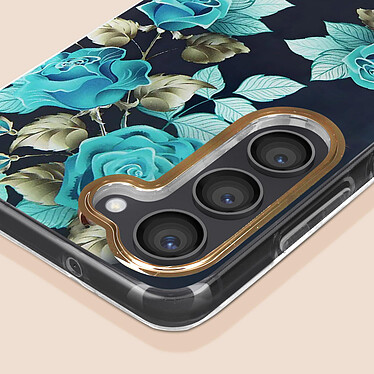 Acheter Avizar Coque pour Samsung Galaxy S23 Dos Rigide Contour Souple Design Fleurs  Turquoises
