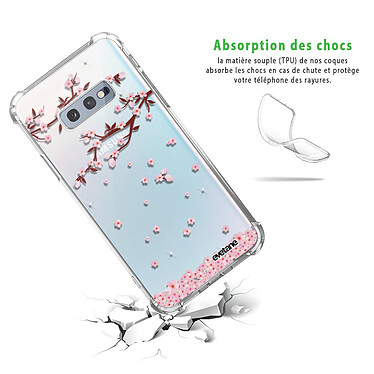 Avis Evetane Coque Samsung Galaxy S10e anti-choc souple angles renforcés transparente Motif Chute De Fleurs