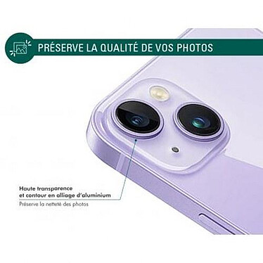 Acheter Force Glass Protecteur d'objectif de caméra pour iPhone 14 / 14 Plus Original Ultra-résistant Violet