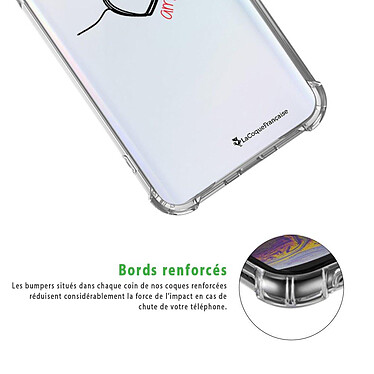 Acheter LaCoqueFrançaise Coque Samsung Galaxy A40 anti-choc souple angles renforcés transparente Motif Coeur Noir Amour