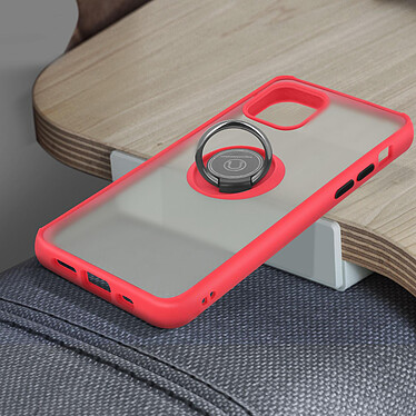 Acheter Avizar Coque iPhone 12 / 12 Pro Bi-matière Bague Métallique Fonction Support rouge