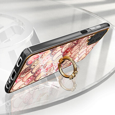 Avis Avizar Coque Samsung Galaxy A22 et M32 Hybride Bague de Maintien Motif Écaille Rose
