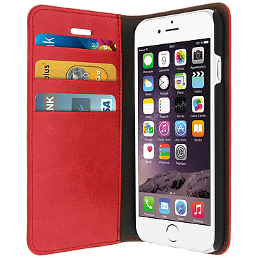 Avizar Étui iPhone 6 , iPhone 6s en simili cuir et finition surpiqué - Rouge