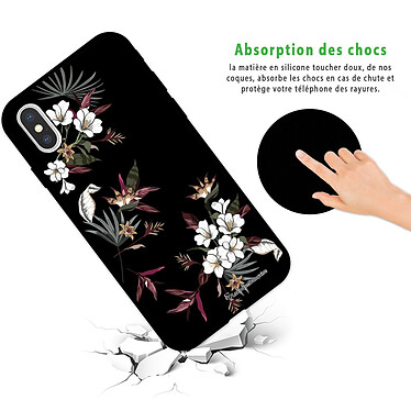 Avis LaCoqueFrançaise Coque iPhone X/Xs Silicone Liquide Douce noir Fleurs Sauvages