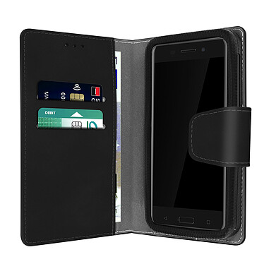 Avizar Housse pour Smartphone 4.5 à 5 pouces Universelle Porte-cartes Fonction slide  noir