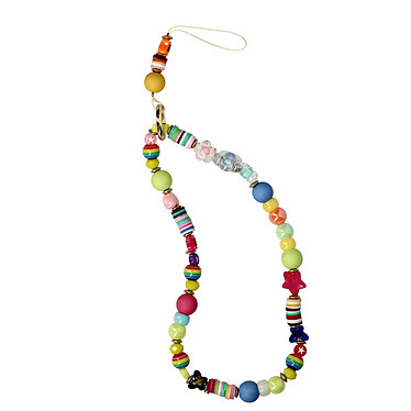 Avizar Bracelet pour Téléphone Perles Heishi 30cm Anneau et Dragonne  multicolore
