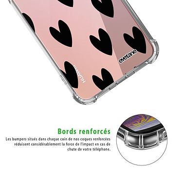 Acheter Evetane Coque Huawei P20 Lite anti-choc souple angles renforcés transparente Motif Coeurs Noirs