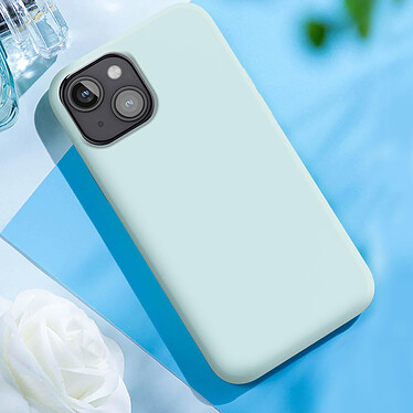 Avis Moxie Coque pour iPhone 15 Plus Semi-rigide Intérieur Microfibre Bleu Pâle