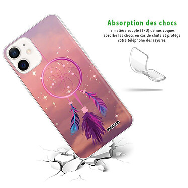 Avis Evetane Coque iPhone 12 mini 360 intégrale transparente Motif Attrape rêve rose Tendance