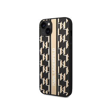 Karl Lagerfeld Coque pour Apple iPhone 14 PU Monogram Stripe Noir