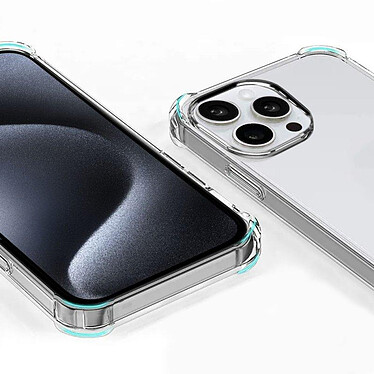 Evetane Coque iPhone 15 Pro Max Antichoc Silicone bords renforcés + 2 Vitres en verre trempé Protection écran pas cher