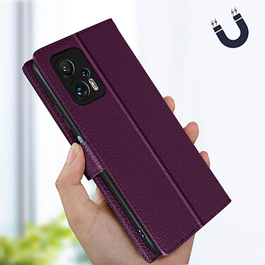 Avizar Étui pour Xiaomi Poco X4 GT Clapet Portefeuille Support Vidéo Dragonne  violet pas cher