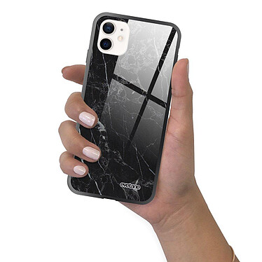 Evetane Coque iPhone 12 Mini Coque Soft Touch Glossy Marbre noir Design pas cher