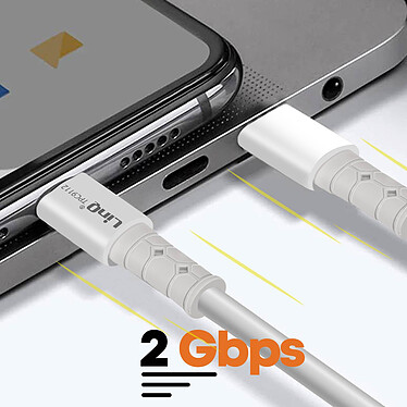 Acheter LinQ Câble USB-C 60W Charge Rapide pour MacBook et Smartphone 1.2m Blanc