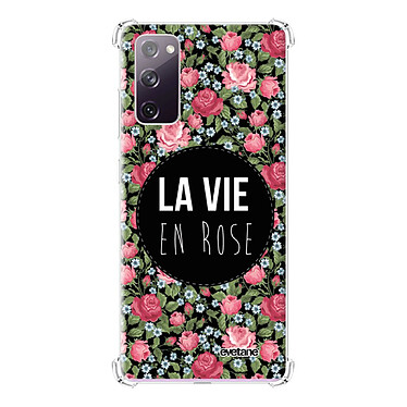 Evetane Coque Samsung Galaxy S20 FE anti-choc souple angles renforcés transparente Motif La Vie en Rose