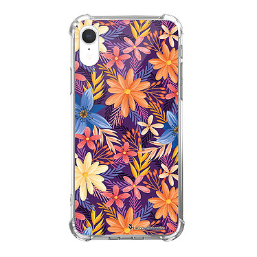 LaCoqueFrançaise Coque iPhone Xr anti-choc souple angles renforcés transparente Motif Fleurs violettes et oranges