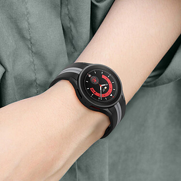 Avis Avizar Bracelet pour Galaxy Watch 5 / 5 Pro / 4 Silicone Souple Bicolore  noir / gris