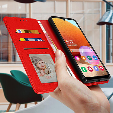 Acheter Avizar Housse Samsung Galaxy A32 Portefeuille Multi-compartiments Support Vidéo Rouge