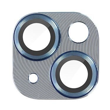 Enkay Verre Trempé Caméra pour iPhone 15 et 15 Plus Cadre Alliage Aluminium  Bleu