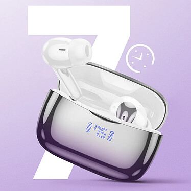 Hoko Écouteurs Bluetooth Réduction de Bruit Autonomie 7h Effet Chromé Violet pas cher