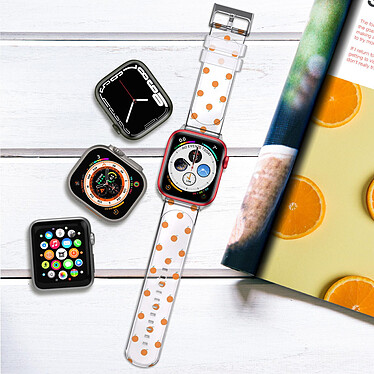 Avizar Bracelet pour Apple Watch 41mm / 40mm / 38 mm Souple Transparent à Motif Orange pas cher