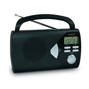 Mooov 477205 - Radio portable AM/FM avec fonction réveil - noir