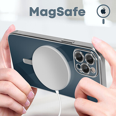 Avis Avizar Coque MagSafe pour iPhone 12 Pro Silicone Protection Caméra  Contour Chromé Argent