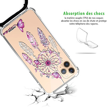 Avis Evetane Coque cordon iPhone 11 Pro noir Dessin Carpe diem