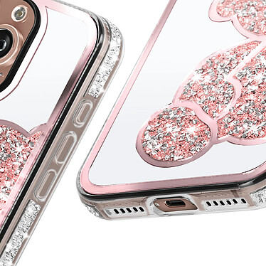 Acheter Avizar Coque Paillette pour iPhone 16 Pro Max Motif Ourson avec Strass Rose