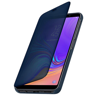 Avizar Etui folio Bleu Design Miroir pour Samsung Galaxy A7 2018