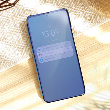 Acheter Avizar Étui Clear View pour Xiaomi Poco F5 Pro Clapet Miroir Fonction Support  Bleu