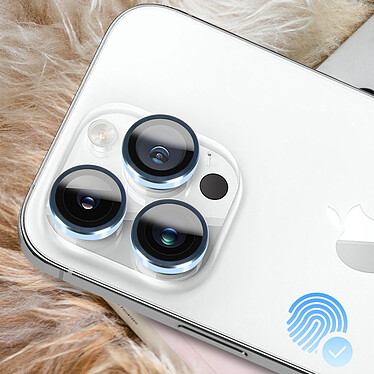 Acheter Avizar Film Caméra iPhone 14 Pro et 14 Pro Max Dureté 9H Contour Métal bleu clair  Transparent