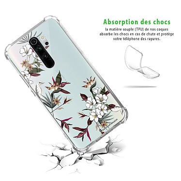 Avis LaCoqueFrançaise Coque Xiaomi Redmi Note 8 Pro anti-choc souple angles renforcés transparente Motif Fleurs Sauvages