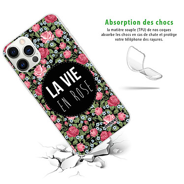 Avis Evetane Coque iPhone 12/12 Pro 360 intégrale transparente Motif La Vie en Rose Tendance