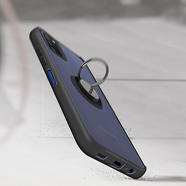 Acheter Avizar Coque Samsung Galaxy A03S Bi-matière Bague Métallique Support noir