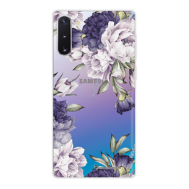 LaCoqueFrançaise Coque Samsung Galaxy Note 10 360 intégrale transparente Motif Pivoines Violettes Tendance