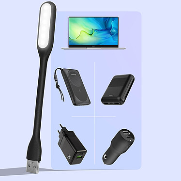 Avis Avizar Lampe LED USB Multifonctionnelle Silicone flexible Ajustable 360° Compact noir