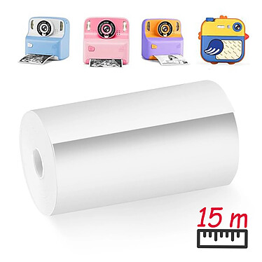 Maxlife Rouleaux de Papier thermique 15m pour Imprimante Photo Enfant Blanc pas cher