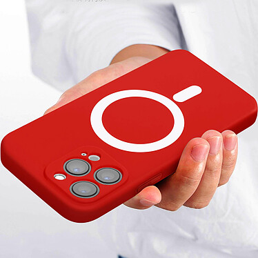 Avizar Coque MagSafe pour iPhone 13 Pro Max Soft Touch Finition Mate Bords Surélevés  rouge pas cher