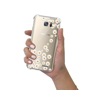 Evetane Coque Samsung Galaxy S7 anti-choc souple angles renforcés transparente Motif Marguerite pas cher