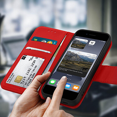 Avis Avizar Housse iPhone 7 Plus / 8 Plus Cuir Porte-carte Fonction Support Premium rouge