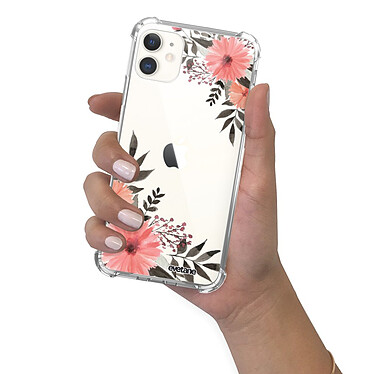 Evetane Coque iPhone 11 anti-choc souple angles renforcés transparente Motif Fleurs roses pas cher