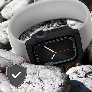 Avizar Protection Intégrale Verre Trempé Apple Watch Series 8 / 7 41mm Noir pas cher