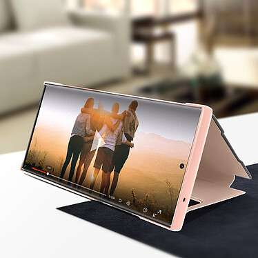 Acheter Avizar Housse Samsung Galaxy Note 20 Ultra Fenêtre Affichage Heure Support Vidéo rose
