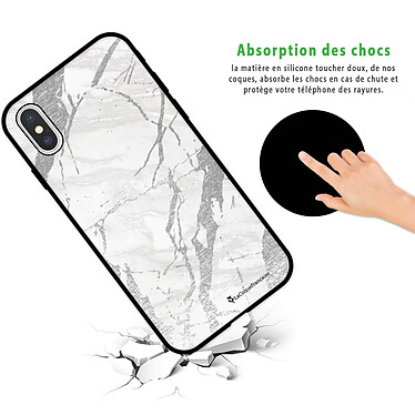 Avis LaCoqueFrançaise Coque iPhone X/Xs Silicone Liquide Douce noir Marbre gris