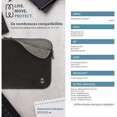 Avis MW Housse compatible Macbook Pro 15 (compatible Air 15) Shade Anthracite-GRIS