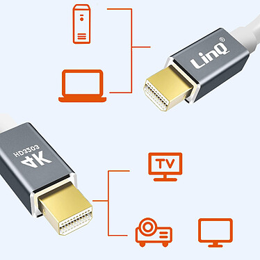 Acheter LinQ Câble Vidéo Mini DisplayPort Mâle vers Mini DisplayPort Mâle 1.8m  Blanc