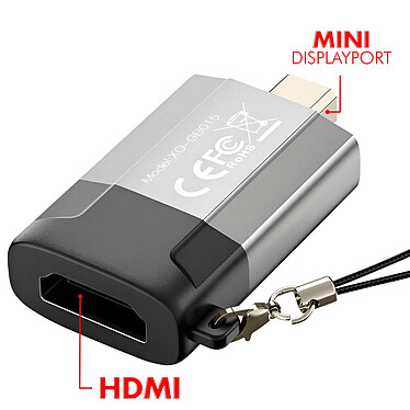 Acheter XO Adaptateur Vidéo Mini DisplayPort Mâle vers HDMI Femelle Résolution 4K Gris